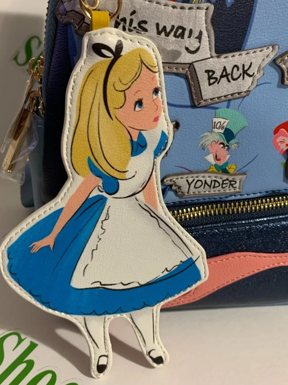 Danielle Nicole Mini Backpack Disney Alice Wonderland Direction Cheshire Cat Bag - Picture 2 of 10